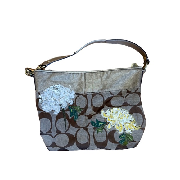 Coach Chrysanthemum Floral Shoulder Bag - Picture 1 of 6